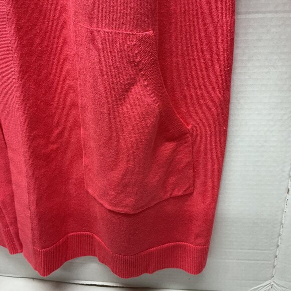 Long Cardigan with Pockets Belle by Kim Gravel Feather Knit $64 QVC -CORAL - Picture 5 of 13